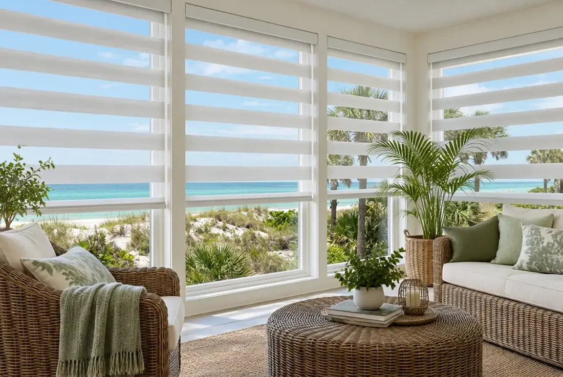Banded zebra shades with sheer and solid stripes, photo 2