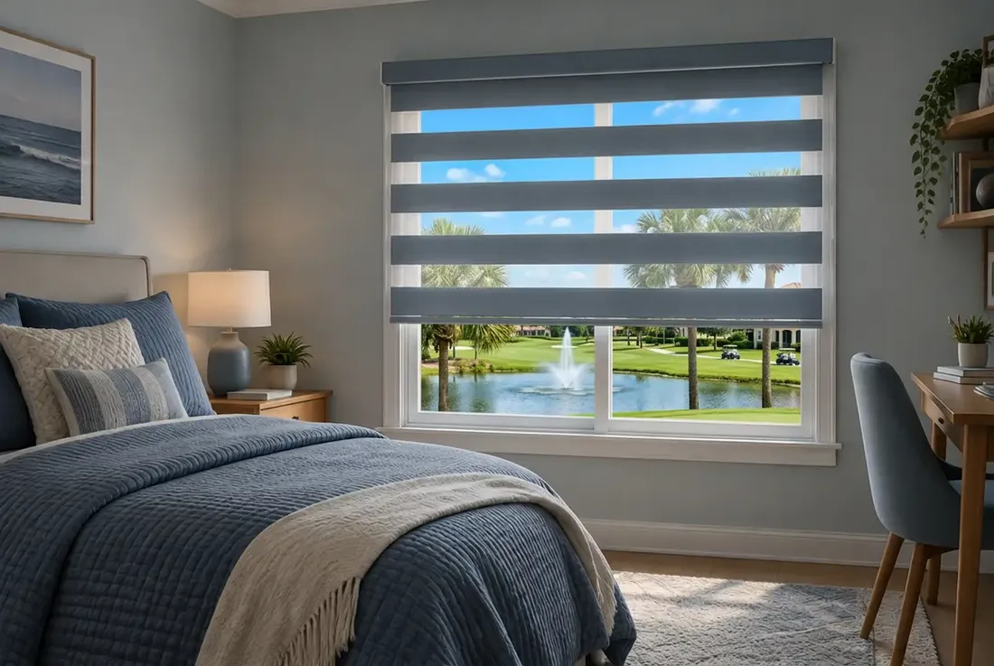 Banded zebra shades with sheer and solid stripes, photo 3