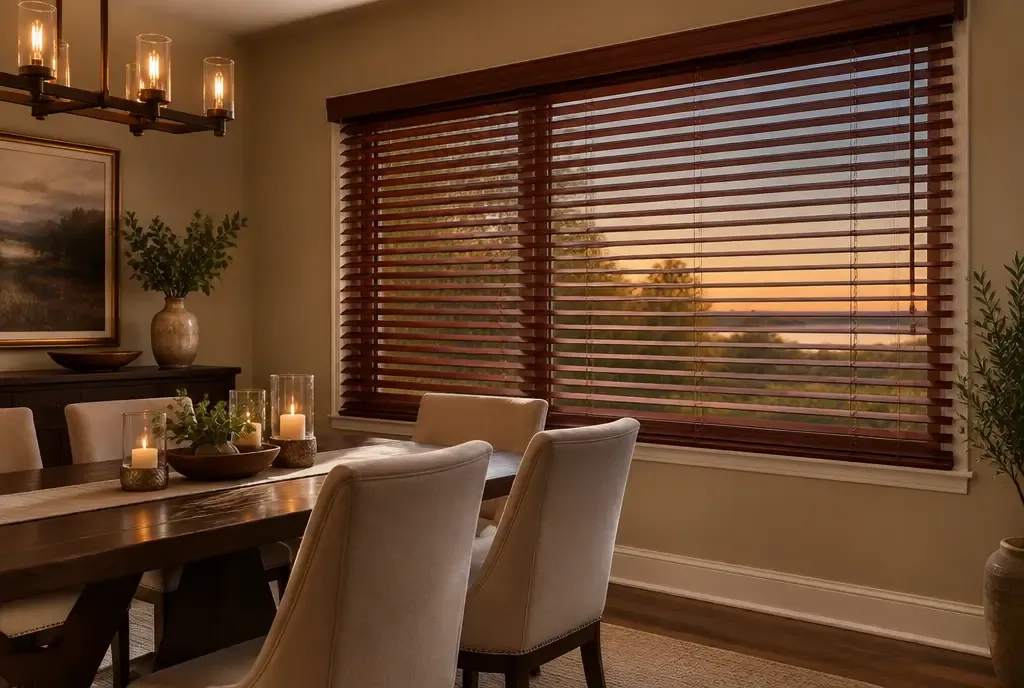 Real wood blinds in a warm home, photo 3