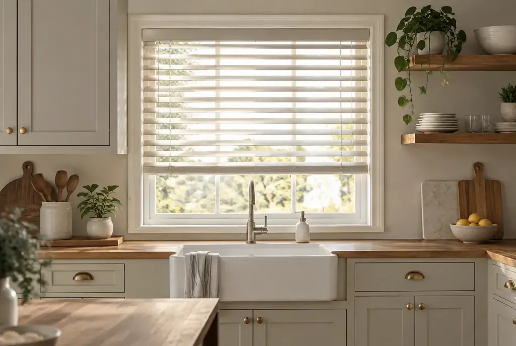 Real wood blinds in a warm home, photo 4
