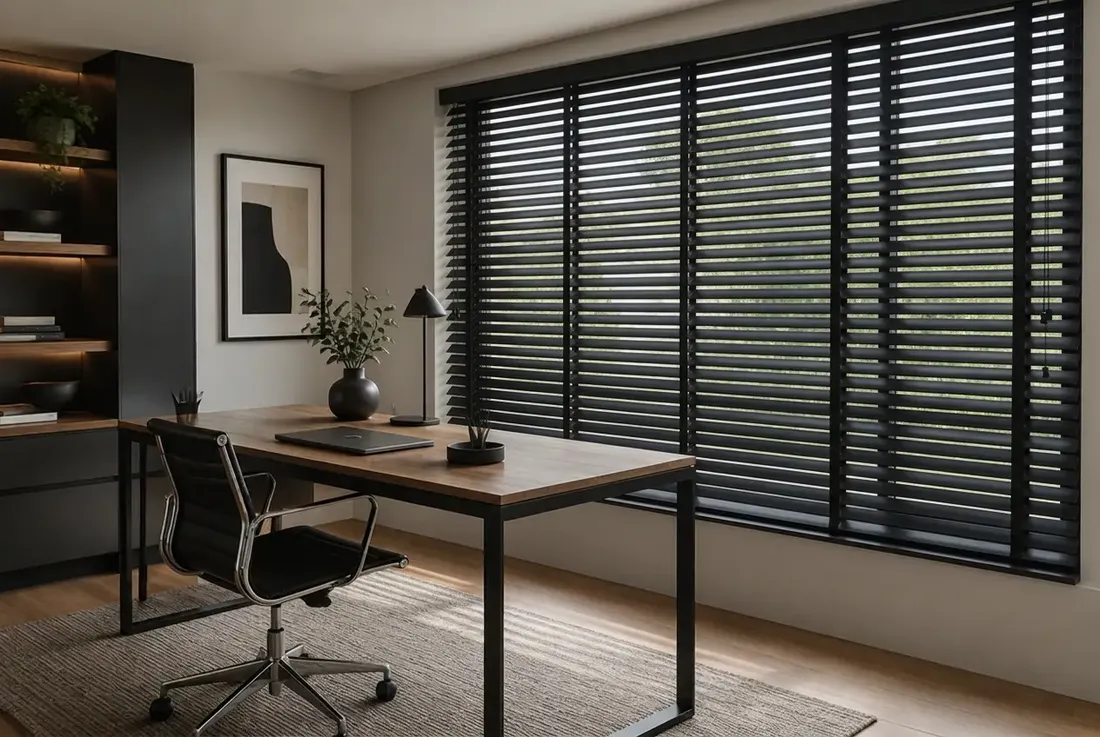 Real wood blinds in a warm home, photo 5