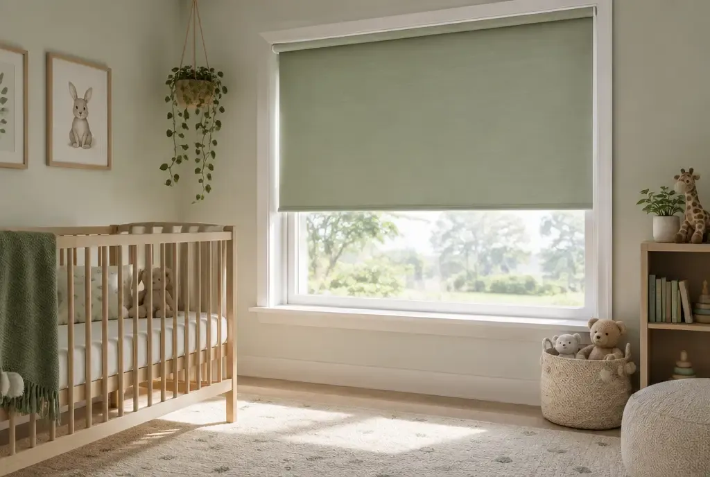 Motorized roller shades in a living room, photo 3