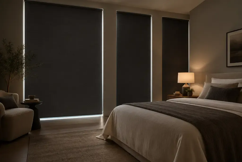 Cordless roller shades in a modern home, photo 4