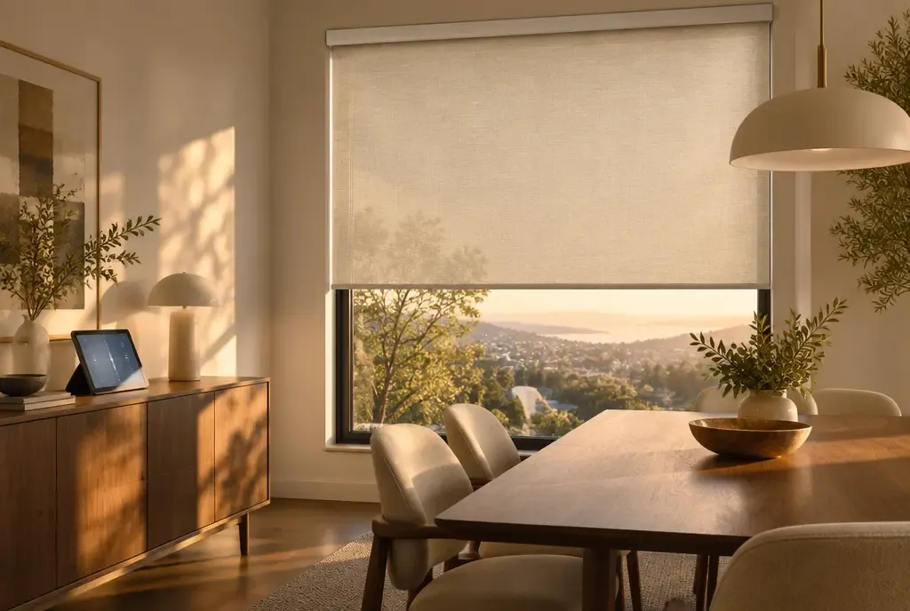 Solar shades on a large window, photo 2