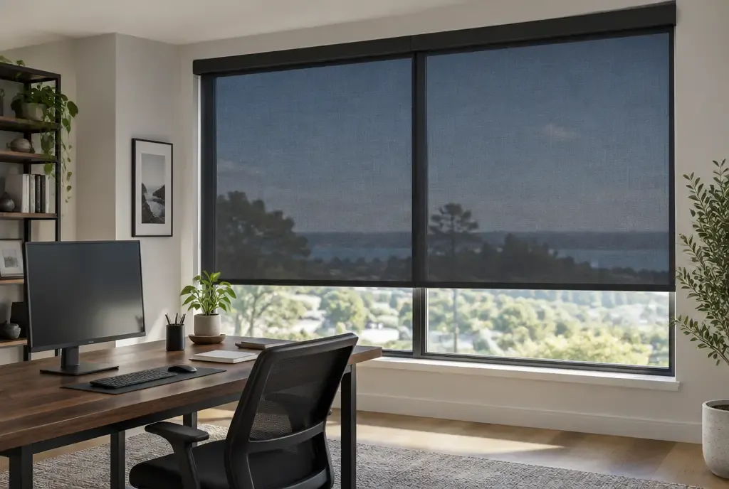 Solar shades on a large window, photo 3